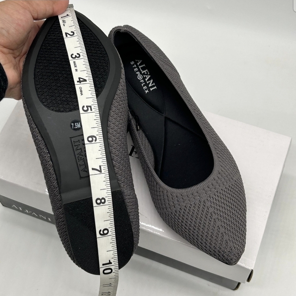 Alfani Gray Flats with Knit Texture and Minimalist Design